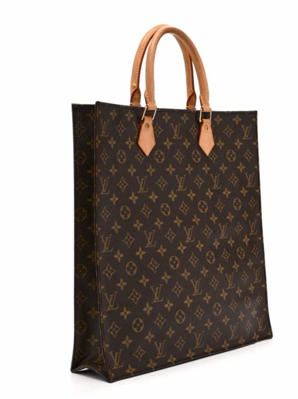 Louis Vuitton Monogram Canvas Brown Tote Bag with Vachetta Leather Handles